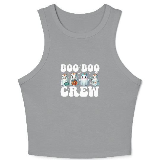 Boo Boo Crew Nurse Gifts Funny Halloween Costume Crop Tank Top