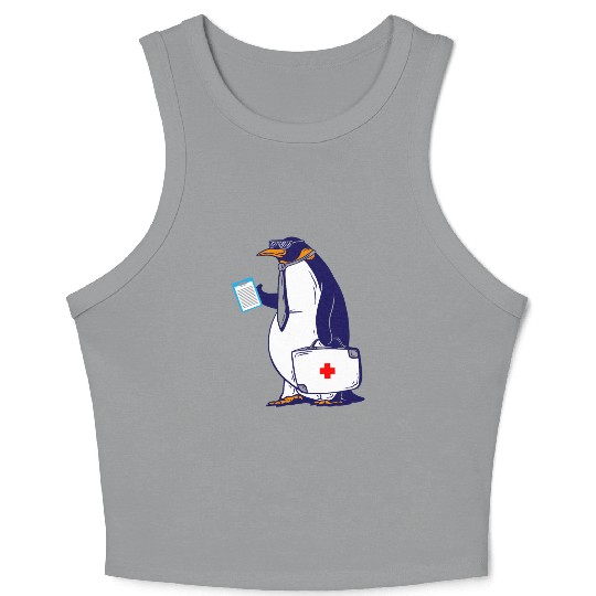 Penguin Doctor, Penguin Famila, funny penguin Crop Tank Top