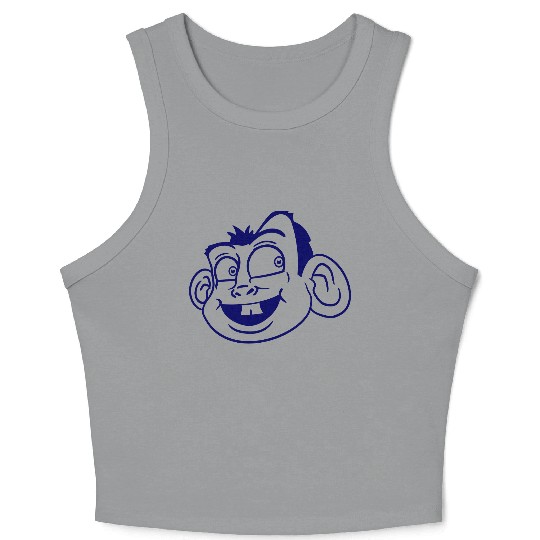 Monkey Face Sweet Cute Little Head Laughs Happy Crop Tank Top