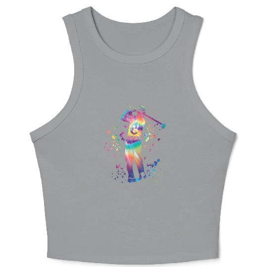 Golfer Colorsplash Kids Miniature Golf Crop Tank Top