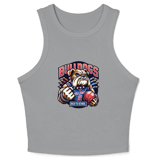 Bulldogs Mascot Back To School Team Spirit Crop Tank Top