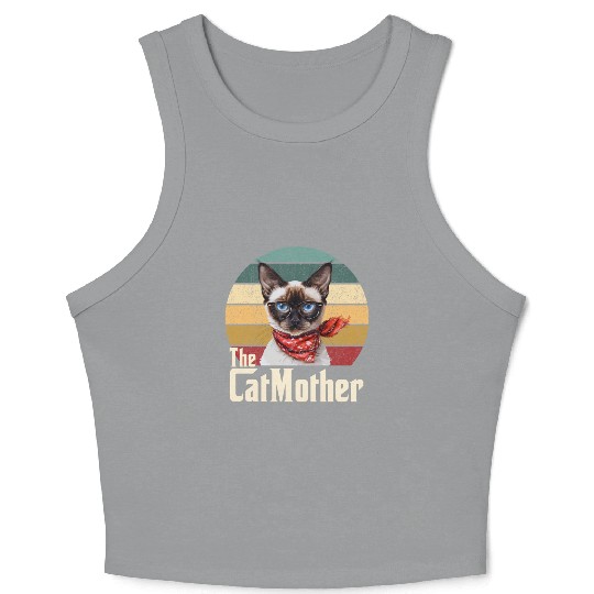 Best Cat Mom Ever Siamese Cat Lover Owner Cat Mama Crop Tank Top