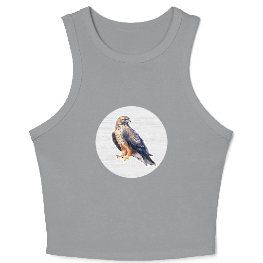 Hawk Watercolor Drawing Crop Tank Top