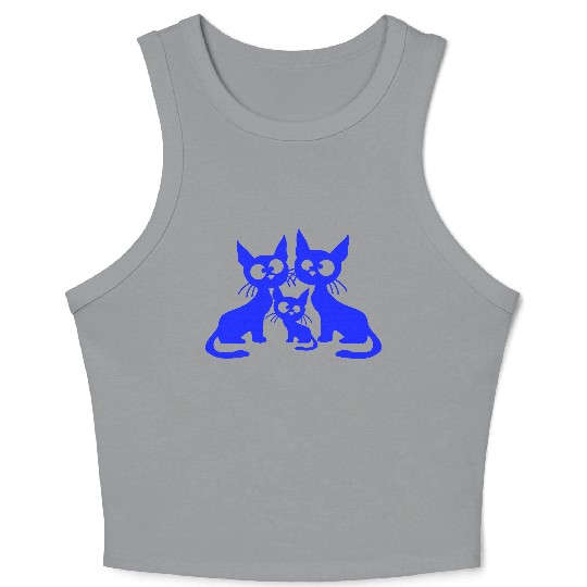 Crazy cat mom dad kitten child kitten family team Crop Tank Top