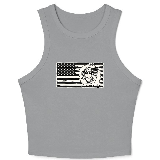 Retro Flag Girl © LIKE US ON FACEBOOK # Crop Tank Top