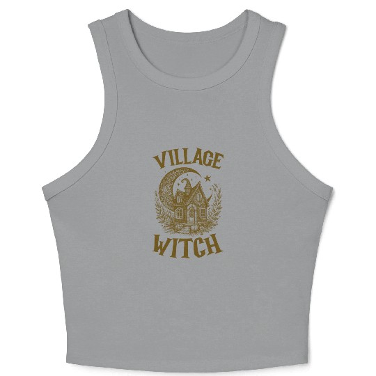 Village Witch Salem Vintage Halloween Crop Tank Top