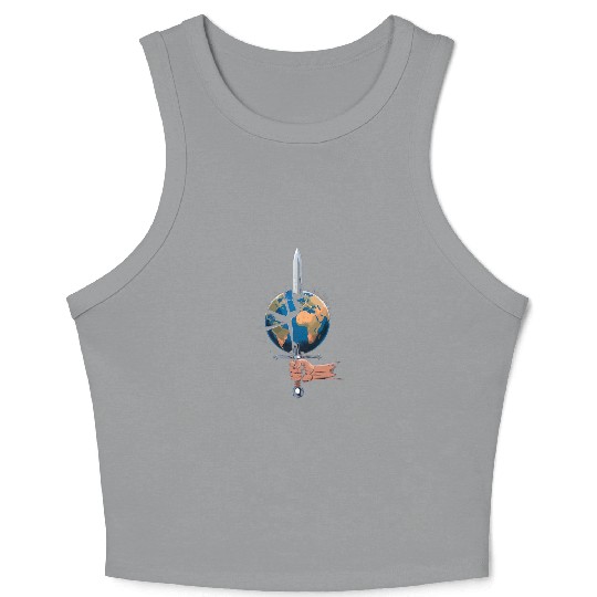 Wars destroy the earth Crop Tank Top