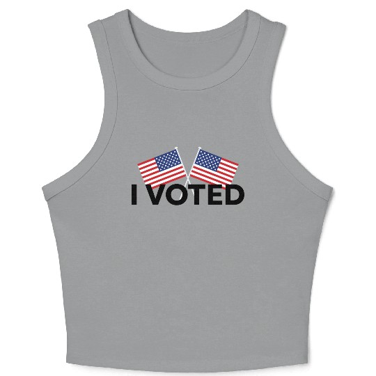 I Voted - Patriotic US Flag Election Day Design Crop Tank Top