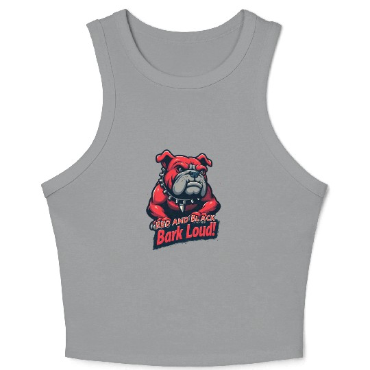 Bulldog Red And Black Bark Loud Crop Tank Top