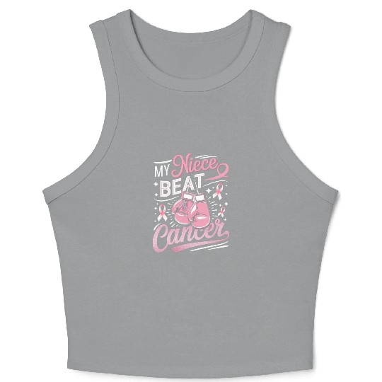 My Niece Beat Cancer Breast Cancer Awareness Crop Tank Top