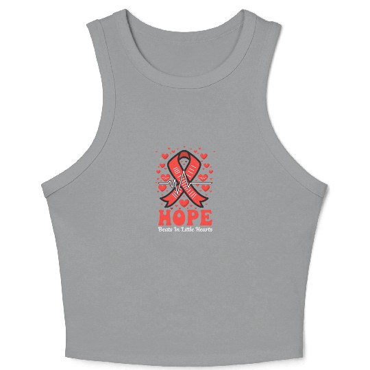 CHD Awareness Hope Beats In Little Hearts Crop Tank Top