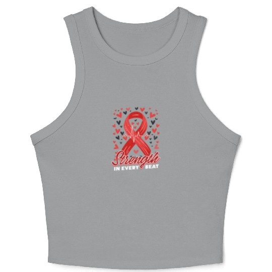 CHD Awareness Strength In Every Beat Crop Tank Top