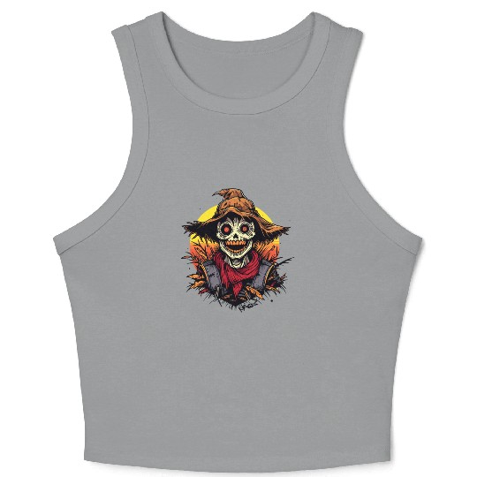 Cartoon Horror Scarecrow Crop Tank Top