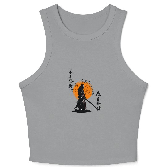 samurai with his sword Crop Tank Top