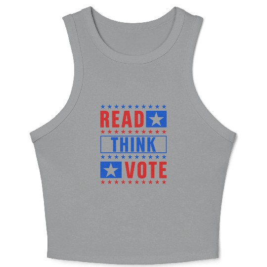 Read Think Vote: United States Election Day Crop Tank Top