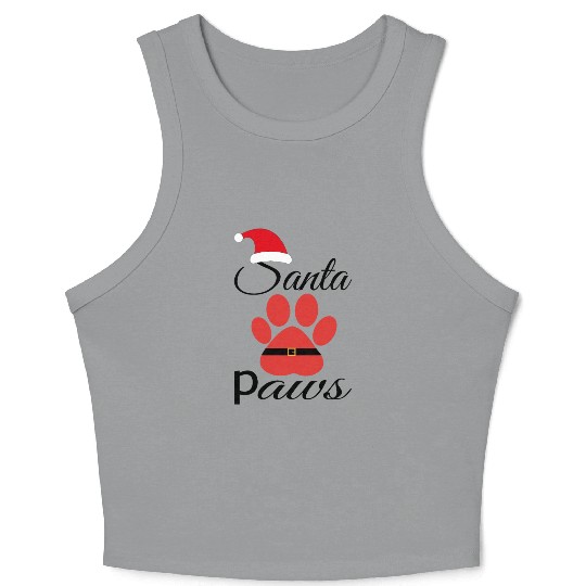Santa Paws Crop Tank Top, Christmas for Pet lover santa