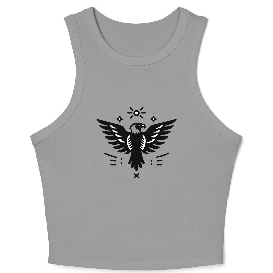 Sacred Bald Eagle Tattoo Crop Tank Top