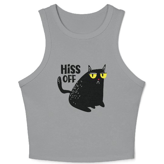 hiss off cat Crop Tank Top