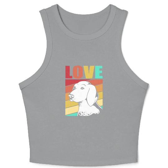 Retro German Shorthaired Pointer Dog I Love My GSP Crop Tank Top