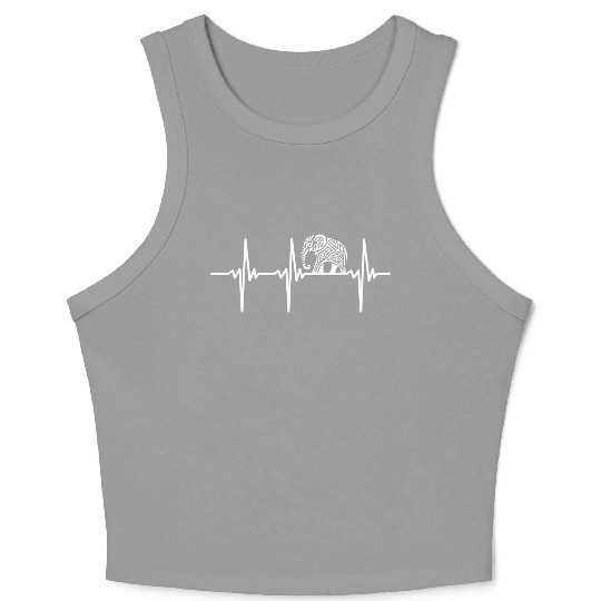 Heartbeat For Large, Artistic Elephants Crop Tank Top