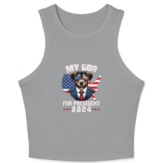 My Dog For President 2024 Political Election Dog Crop Tank Top
