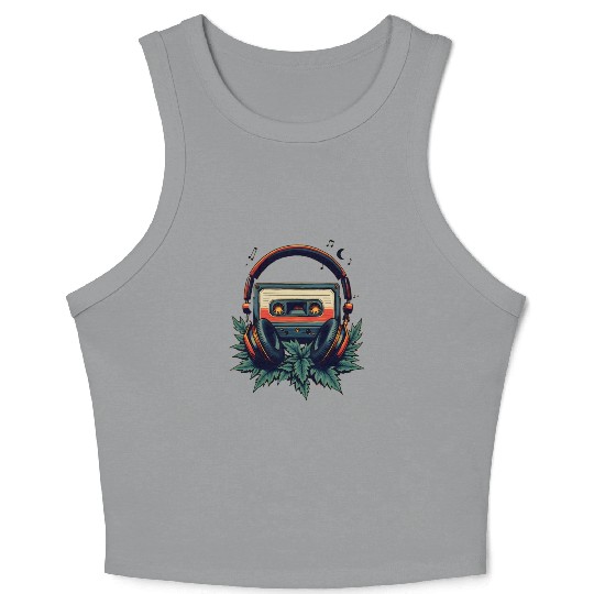 Retro Beats: Old School Cassette Crop Tank Top"