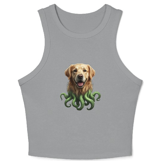 GOLDEN RETRIEVER KRAKEN: SEA'S CUTEST MONSTER Crop Tank Top