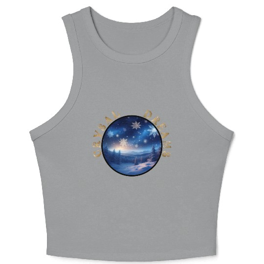 Crystal Dreams - A Winter Wonderland Crop Tank Top