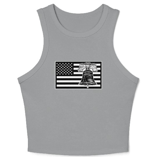 Liberty Bell US Flag LIKE US ON FB #USAPatriotGra Crop Tank Top