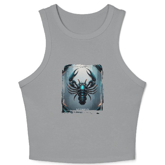 Zodiac sign Scorpio in cyberpunk era Future Crop Tank Top