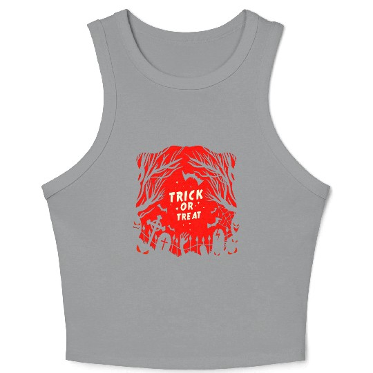 Trick or Treat Graveyard Crop Tank Top