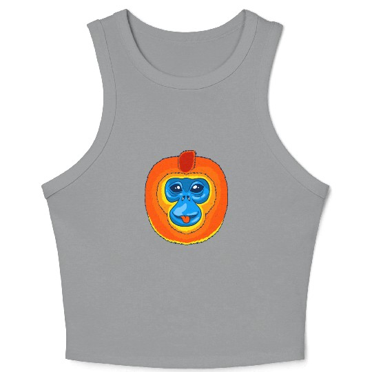 Cute Golden Snub Nosed Monkey Face Crop Tank Top