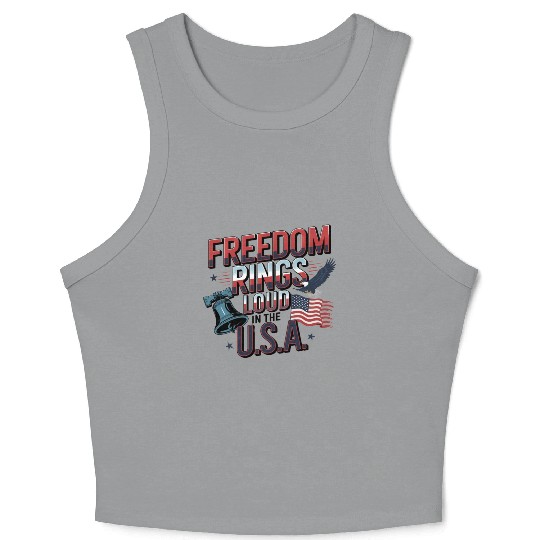 Freedom Rings Loud in the U.S.A. – Patriotic Crop Tank Top