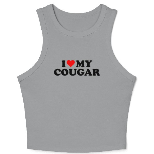 I Love Cougars Cougar Humor Valentine's Day 3WH1 Crop Tank Top