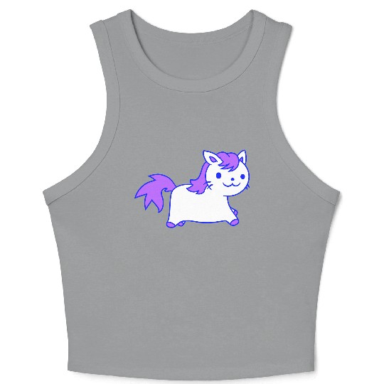 Little Pony Cat Face Little Small Horse Riding Fun Crop Tank Top