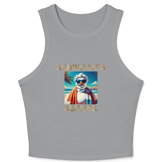 Chillin' Snowman: A Summer Surprise Crop Tank Top