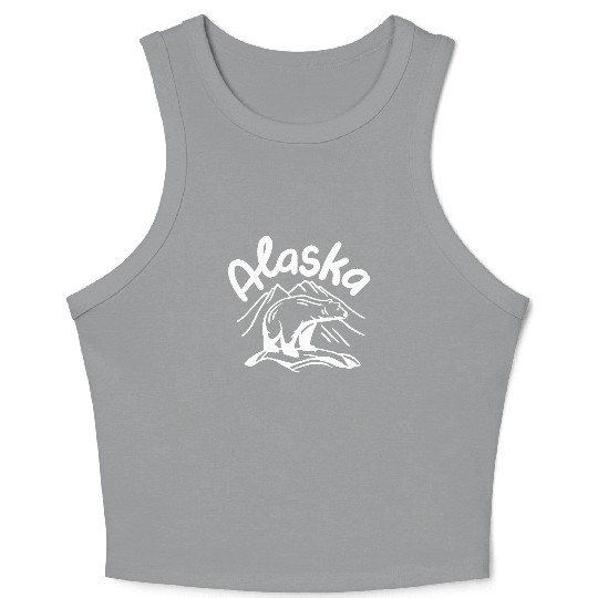 Alaska Bear Adventure Lovers Crop Tank Top