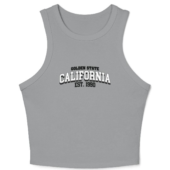 California Golden State Crop Tank Top