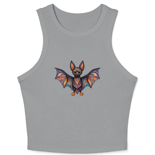 Halloween Bat Alebrije Crop Tank Top