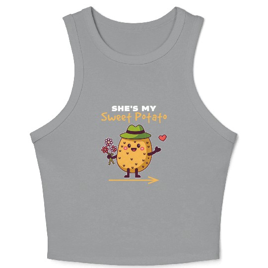 She's My Sweet Potato Funny Matching Couples Crop Tank Top