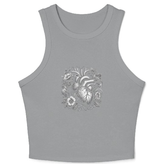 Botanical Heart Artistic Anatomy 1 Crop Tank Top