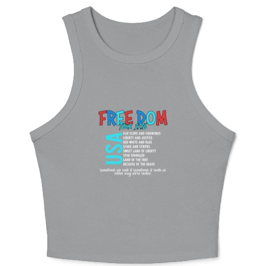 USA Free Dom tour 1776 Crop Tank Top