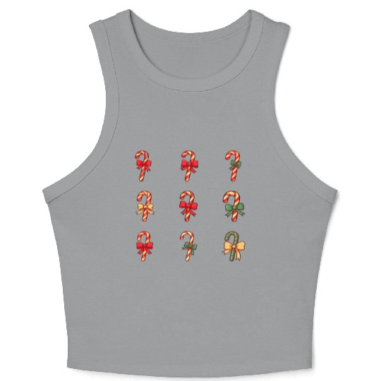 christmas cheer candy cane Crop Tank Top