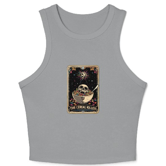 Cereal Killer Tarot Card Horror Movies True Crime Crop Tank Top