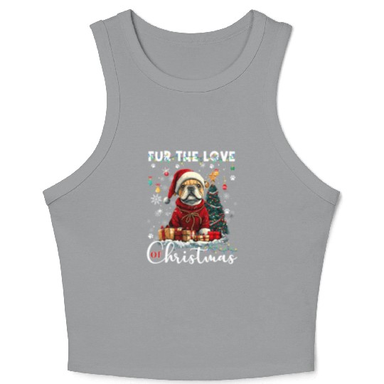 French Bulldog Christmas Tree Decoration Dog Lover Crop Tank Top