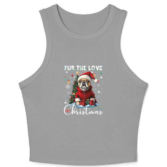 French Bulldog Christmas Tree Decoration Dog Lover Crop Tank Top