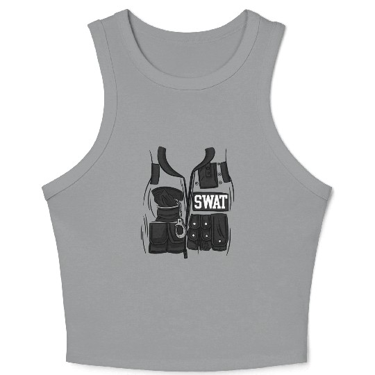SWAT Costume Funny Halloween Costume SWAT Crop Tank Top