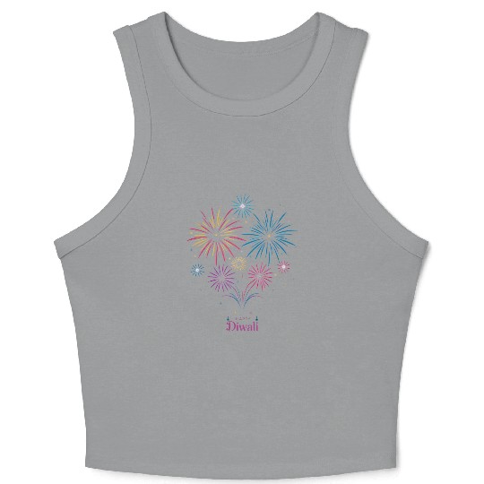 Joyous Fireworks for Diwali Festival Crop Tank Top