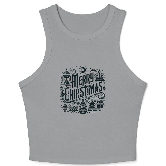 Let It Snow: Merry Christmas Glow Crop Tank Top