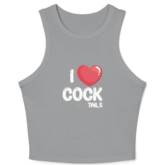Funny I Love Cocktails 2 Crop Tank Top